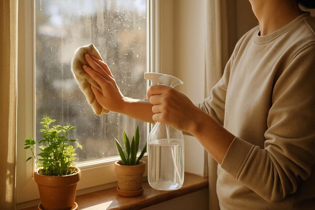 Statt Glasreiniger ich reinige meine Fenster lieber mit diesem preiswerten Hausmittel