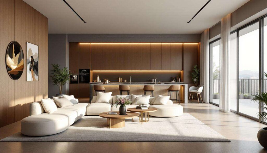 Wie richtet man ein Wohnzimmer mit offener Küche ein? 5 Architektenprojekte mit 20 Fotos